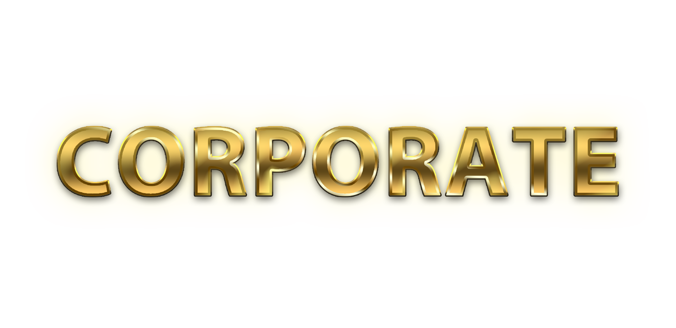 Corporate word png, Corporate png,  WORD Corporate gold text typography PNG images free